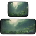 thumbnail image 1 of GZHJMY Kitchen Rugs 2 Piece Waterproof Non Slip Kitchen Mat Tropical Green Plant Pattern Kitchen Rug Set for Sink Office Kitchen Cafe, 19.7"x47.2"+19.7"x27.6" Carpet Runner, 1 of 7