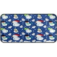 thumbnail image 1 of GZHJMY Kitchen Rugs,Blue Cute Christmas Snowman Non Slip Washable Cushioned Carpets Polyester AntiFatigue Comfort Porch Floor Mat Doormat Christmas Decoration, 39"x20", 1 of 7