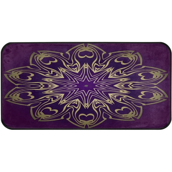 GZHJMY Kitchen Rugs,Romantic Purple Non Slip Washable Cushioned Carpets Polyester AntiFatigue Comfort Porch Floor Mat Doormat Christmas Decoration, 39"x20"