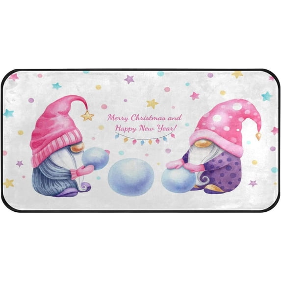 GZHJMY Kitchen Rugs,Сute Сhristmas Gnomes Non Slip Washable Cushioned Carpets Polyester AntiFatigue Comfort Porch Floor Mat Doormat Christmas Decoration, 39"x20"