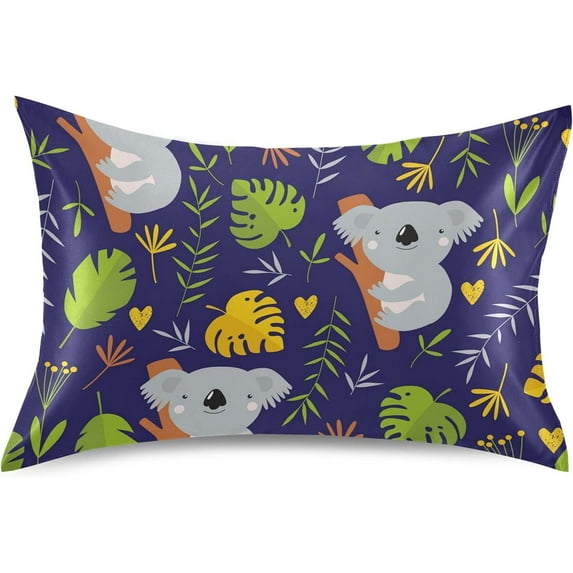 GZHJMY Koala Eucalyptus Leaves Pillowcase Soft Breathable Satin Throw Pillow Covers Pillow Case Decoration for Sofa Bed Livingroom 20x30inch