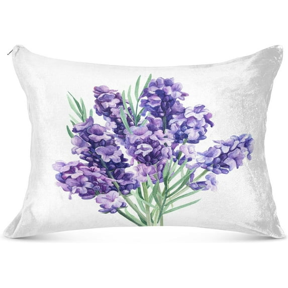 GZHJMY Lavender Bouquet Pillowcase Standard Size, Super Soft Pillow Shams Covers, Plush Cozy Pillow Cases with Zipper, 20" X 26"(197)