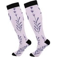thumbnail image 1 of GZHJMY Lavender Compression Socks, Women Men Long Stocking (20-30mmHg), Travel Knee High Stockings for Athletic Sports,Running,Cycling,Nursing, 1 of 7