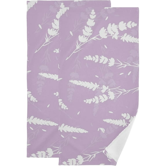 GZHJMY Lavender Soft Hand Towels, 2 Pcs Absorbent Bath Towel Decorative Fingertip Towels for Bathroom Gym Spa Hotel Beach Swimming Pool,14.4"x 28.3"