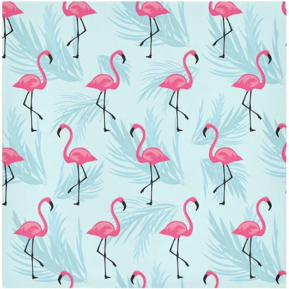 GZHJMY Leaf Flamingo Satin Napkins 20x20 in,Soft Washable Cloth Dinner Napkins Square Table Napkins Decor for Party Wedding Banquet and Dinner 4PCS Decorative Washcloths