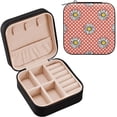 thumbnail image 1 of GZHJMY Leather Jewelry Box Polka Dots Daisy Portable Mini Jewelry Storage Bag for Travel, Small Ring Case Earrings Organizer Necklaces Box for Women Girls, 1 of 7