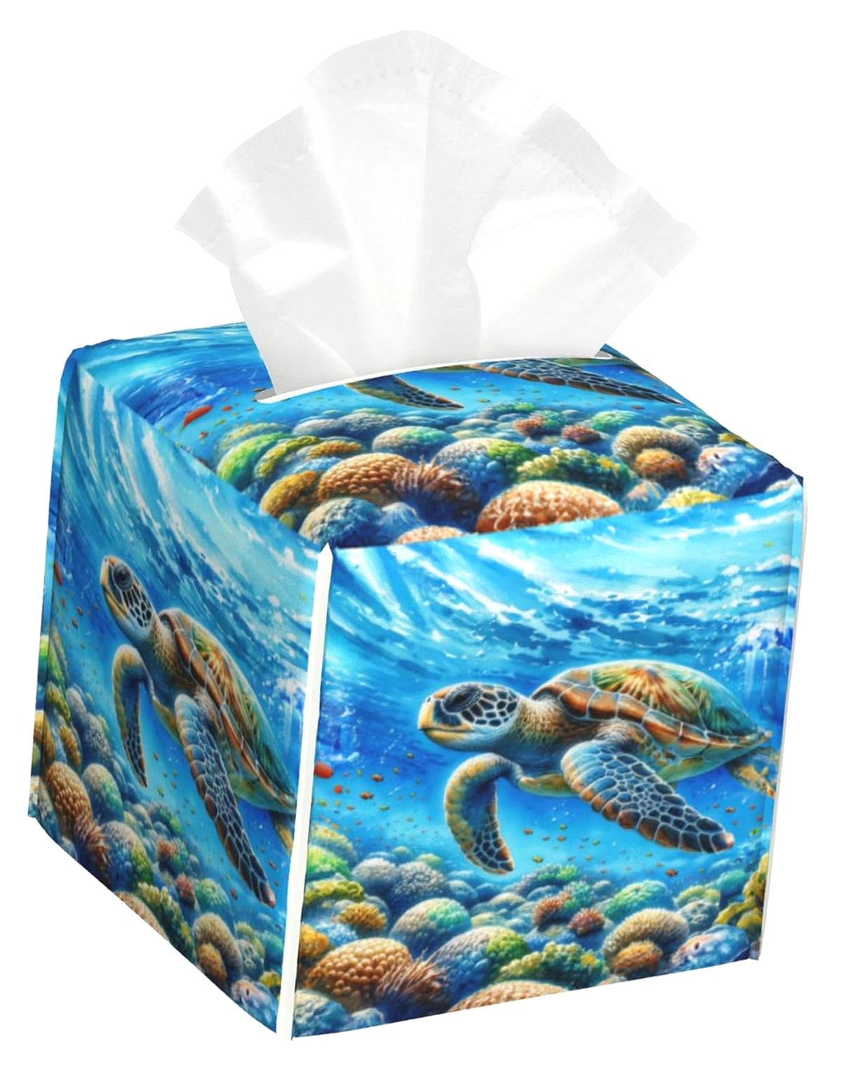 GZHJMY Leather Tissue Box Cover, Cube Holder for Facial Tissues ...