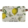 thumbnail image 1 of GZHJMY Lemon Branches Print Foldable Storage Bin Bedroom/Office Rectangular Canvas Basket 14.2"x10.2", 1 PCS Cube Organizer Boxes with Handles for Books/Clothes/Toys, 1 of 7