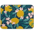 thumbnail image 1 of GZHJMY Lemon Flower Blue Dish Drying Mat Countertop Protector Kitchen Decor 18" × 24", 1 of 6