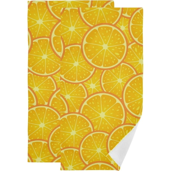 GZHJMY Lemon Soft Hand Towels, 2 Pcs Absorbent Bath Towel Decorative Fingertip Towels for Bathroom Gym Spa Hotel Beach Swimming Pool,14.4"x 28.3"