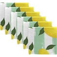 thumbnail image 1 of GZHJMY Lemon Stripes Leaves Cloth Napkins Washable Reusable Polyester Dinner Napkins 20 x 20 Inch for Home Weddings Parties Holiday Table Napkins Set of 6, 1 of 6