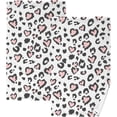 thumbnail image 1 of GZHJMY Leopard Print Pink Heart Cotton Towels Set 2 Pcs Absorbent Hand Towel Face Towels Kitchen Towels Bath Towels for Bathroom Laundry Room Kitchen 16 x 28 Inches, 1 of 7
