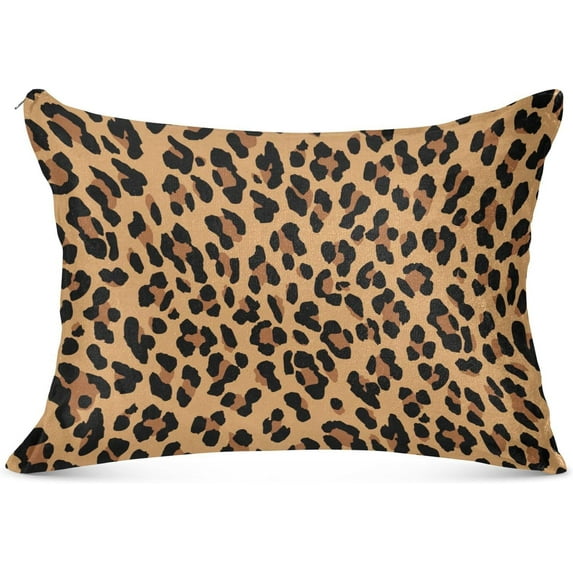 GZHJMY Leopard Queen Pillowcase Super Soft Cozy Plush Pillow Case with Zipper for Sofa Bed Couch, 20 x 30 Inch