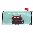 thumbnail image 1 of GZHJMY Let It Snow Cute Black Cat Kitten Magnetic Mailbox Cover Letter Post Box Cover Standard Size 21 x 18 Inch Mailbox Cover for Home Garden Yard Patio Outdoor Decor Home Decor, 1 of 5