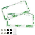 thumbnail image 1 of GZHJMY License Plate Frames 2Pcs Four Leaf Clover Car Licence Plate Covers Aluminum Car Tag Holder Cover with Stainless Steel Screws for Front and Rear Car Tags., 1 of 7