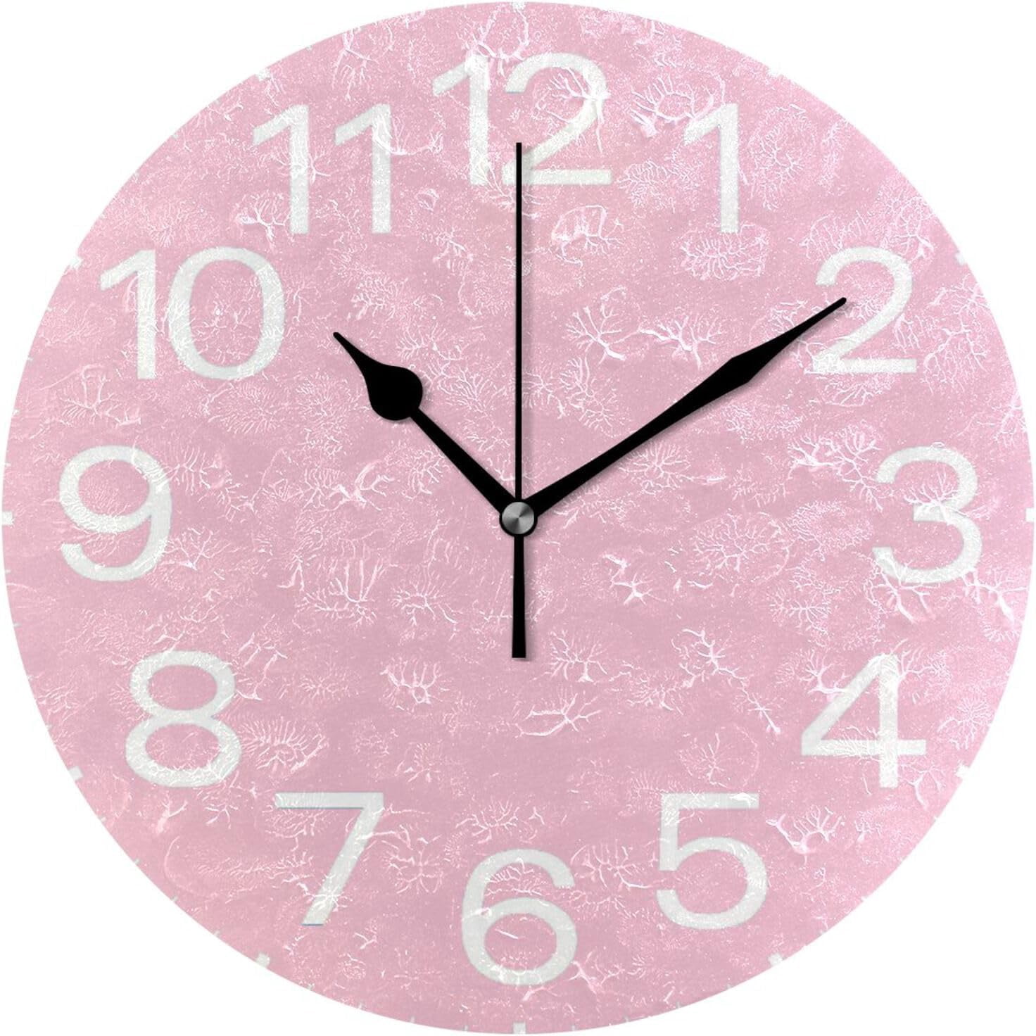GZHJMY Light Pink Wall Clock,Silent Non Ticking 10 Inch Battery ...
