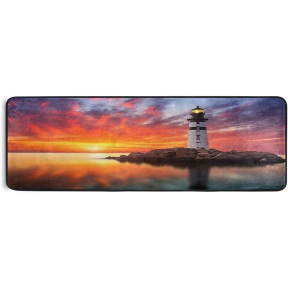GZHJMY Lighthouse Non-Slip Runner Rug Area Rug Washable Rectangle Rug for Bedroom Living Room Bathroom Hallways Home Decor 72x24 Inches#183