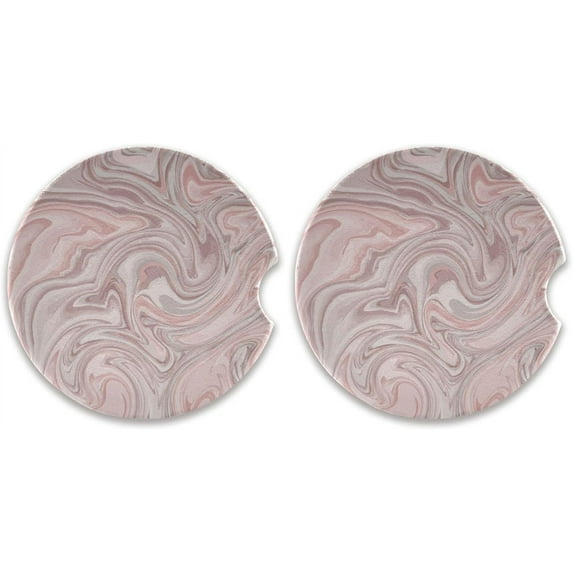 GZHJMY Liquid Marble Car Coaster for Cup Holders, 2 Pack Absorbent Ceramic Car Universal Vehicle Non-Slip Car Cup Holder Coaster Cup Coasters