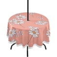 thumbnail image 1 of GZHJMY Little Daisy 60 Inch Round Tablecloth with Zipper Umbrella Hole Washable Spillproof Table Cloth Decorative for Picnic,Camping,Indoor and Outdoor, 1 of 7