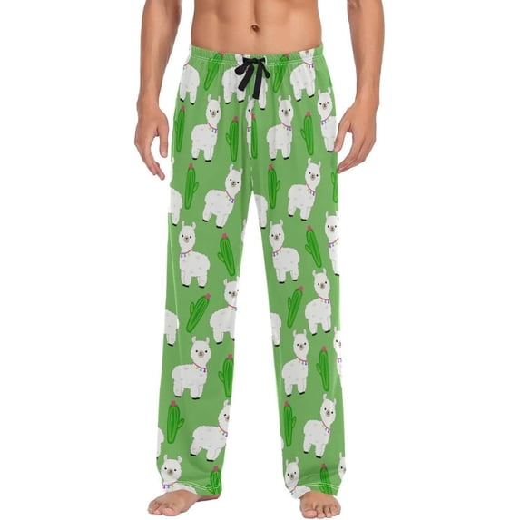 GZHJMY Llama Pajama Pants for Men, Lounge Pants Lightweight Men Pajama Bottoms with Drawstring Pockets, Christmas New Year Birthday Gifts, X-Large