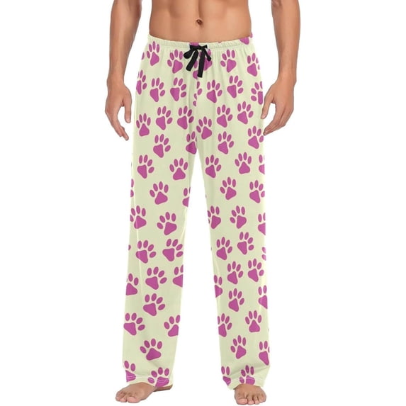 GZHJMY Lovely Dog Claw Mens Pajama Pants, Comfortable and Soft Men Pajama Bottoms, with Pockets and Drawstring, Christmas New Year Birthday Father's Day