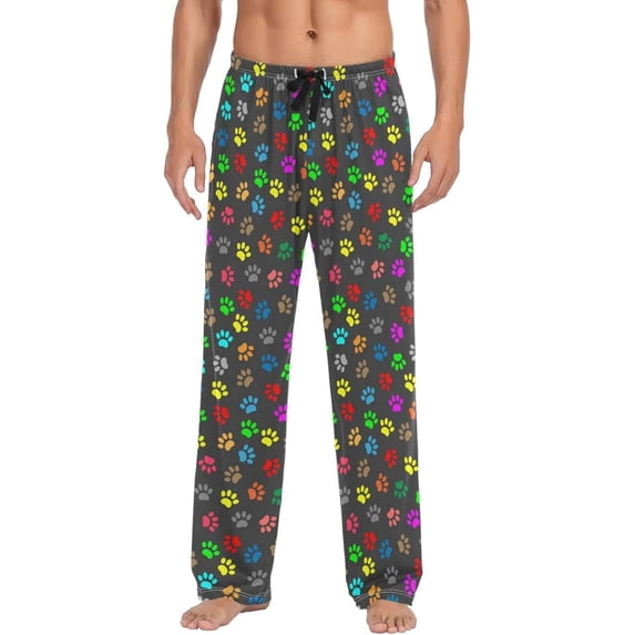 GZHJMY Lovely Dog Claw Mens Pajama Pants, Comfortable and Soft Men Pajama Bottoms, with Pockets and Drawstring, Christmas New Year Birthday Father's Day