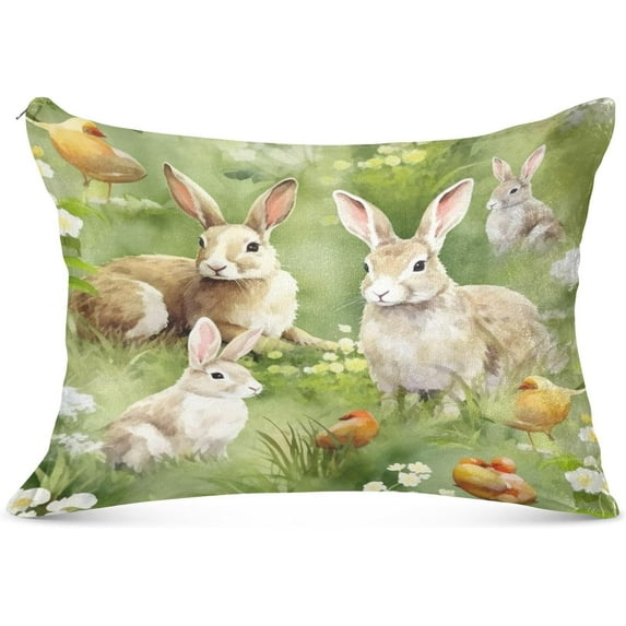 GZHJMY Lovely Rabbits Body Pillow Cover with Zipper,Soft and Cozy Fuzzy Fleece Body Pillow Case Cover 21 x 54 in,Plush Long Body Pillow Pillowcase for Fall and Winter Home Decor