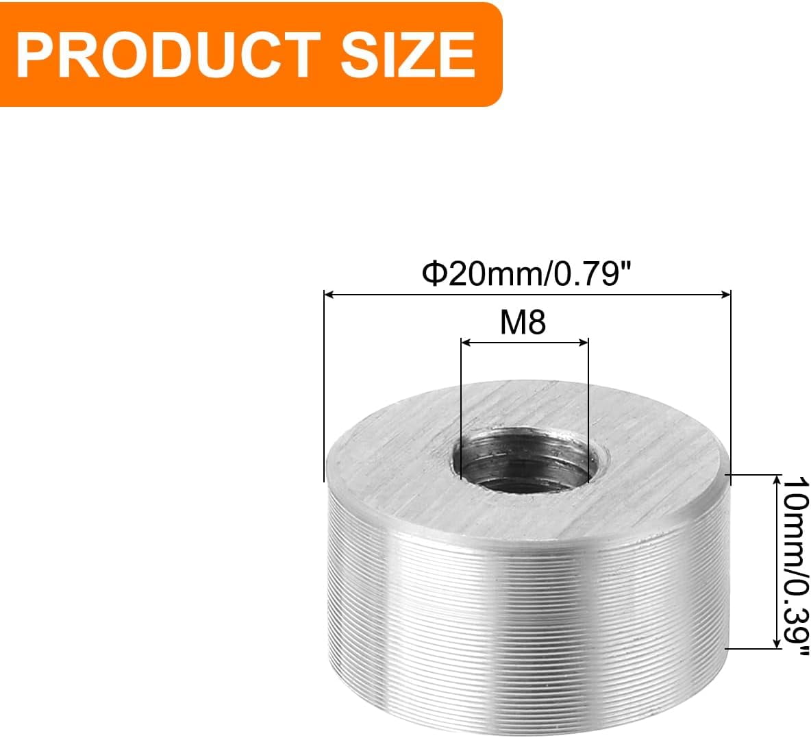 GZHJMY M8 Thread 20mm Diameter 10mm Thick Circular Aluminum Disc Set of ...