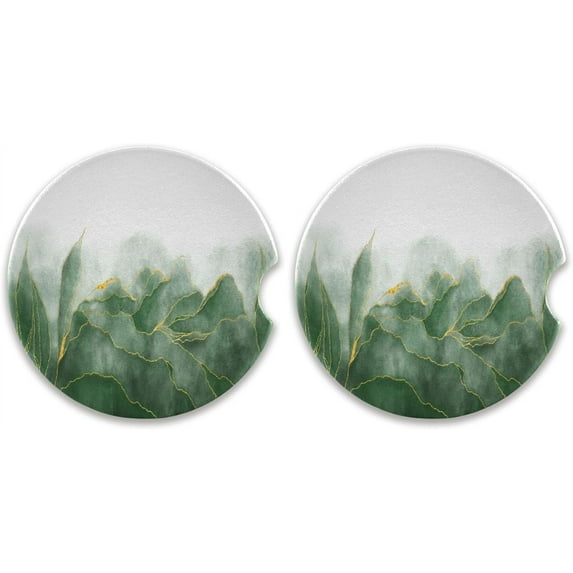 GZHJMY Marble Car Coaster for Cup Holders, 2 Pack Absorbent Ceramic Car Universal Vehicle Non-Slip Car Cup Holder Coaster Cup Coasters