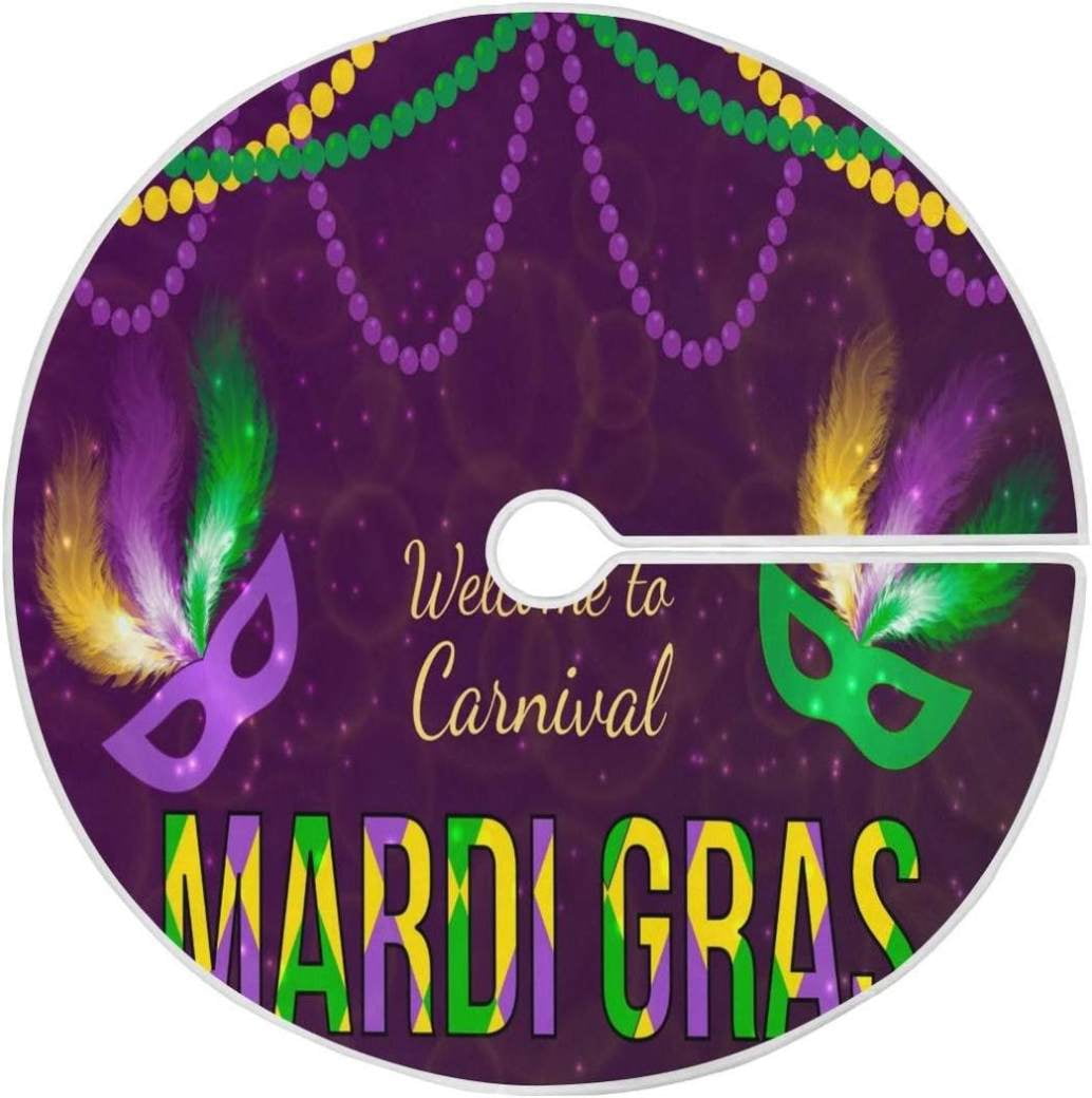 GZHJMY Mardi Gras Christmas Tree Skirt, Mardi Gras Tree Skirt Ornament