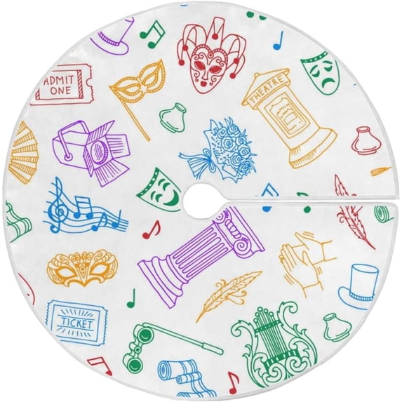 GZHJMY Mardi Gras Christmas Tree Skirt, Tree Skirt for Holiday Party Home Christmas Day Ornaments 36"