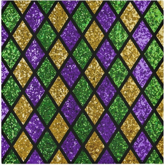 GZHJMY Mardi Gras Diamond Cute Cloth Dinner Napkins Oversize Carnival Party Decor 4 Pack 20" × 20"