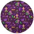 thumbnail image 1 of GZHJMY Mardi Gras Round Placemasts Set of 4, Non-Slip Heat Resistant Place Mats Washable Kitchen Dining Table Mats, 15.4", 1 of 5