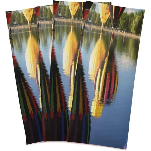 GZHJMY Mass Balloon Ascension Kitchen Dish Towel Set, Drying Kitchen Towels Tea Towels Gift Set for Drying Cleaning Cooking Baking 4Pcs