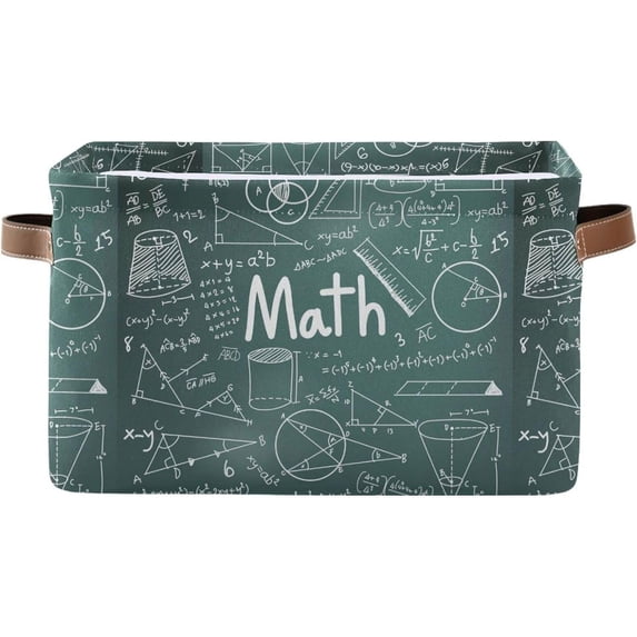 GZHJMY Math Formula Equation Doodle Storage Baskets Rectangle Foldable Canvas Fabric Organizer Storage Boxes with Handles for Home Office Decorative Closet Shelves Clothes Storage