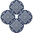 thumbnail image 1 of GZHJMY Medallion Paisley Navy Blue Round Placemats, Durable Non-Slip Table Mat Heat and Stain Resistant Placemat for Kitchen Table Outdoor BBQ Activities, 4PCS, 1 of 6