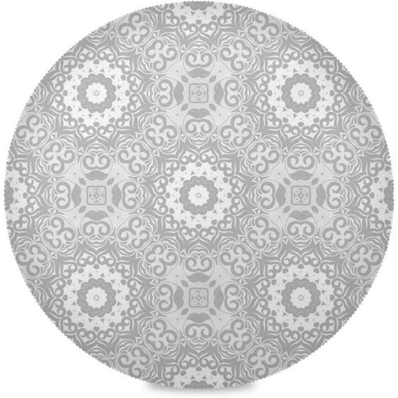 GZHJMY Medallion Round Placemats Set of 6, Non-Slip Table Mats Washable Heat Resistant Place Mats for Kitchen Dining Table Home Decor,15.4 Inch