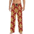 thumbnail image 1 of GZHJMY Men's Pajama Pants - Gingerbread Man, Loose Thin PJs Lounge Sleep Bottoms with Pockets Drawstring, Pajama Bottoms for Home and Rest, X-Large, 1 of 7