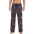 thumbnail image 1 of GZHJMY Men's Pajama Pants - Neon Spiders, Loose Thin PJs Lounge Sleep Bottoms with Pockets Drawstring, Christmas New Year Birthday Gifts, Small, 1 of 7