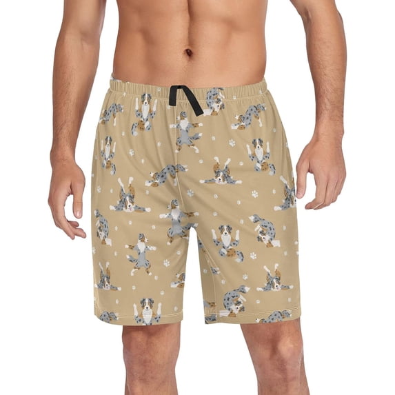 GZHJMY Men's Pajama Shorts Pjs Bottoms Sleep Shorts Lounge Wear Pajama Pants with Pocket, Medium