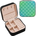 thumbnail image 1 of GZHJMY Mermaid Green Gradient Travel Jewelry Organizer Portable PU Leather Jewelry Box for Womens Earring Necklace Bracelets, 1 of 7