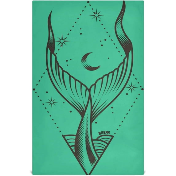 GZHJMY Mermaid Tail with Moon Kitchen Towels Set of 1 Dishcloths Hand Towels Tea Towels Ultra Absorbent for Cleaning Washing Drying Dishes Tableware 28'' x 18''