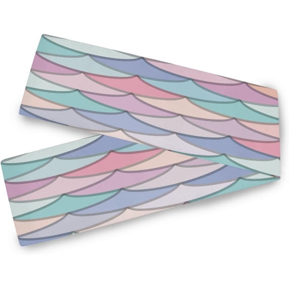 GZHJMY Mermaid Tail Table Runner Machine Washable Polyester Table Runner Rectangle Reversible Dresser Scarves Table Decor 13 x 90 Inch