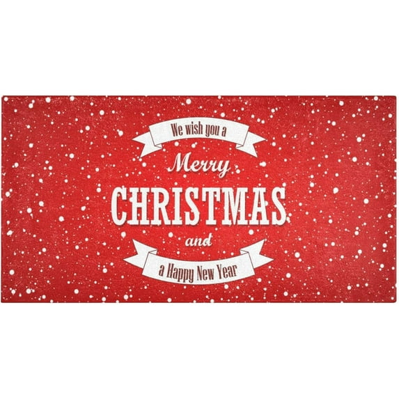 GZHJMY Merry Christmas Bathroom Rug Mat,Soft and Absorbent Bath Mats Non-Slip Carpet Machine Washable Kitchen Mat for Bathroom, Tub and Shower 39x20in Carpet Runner