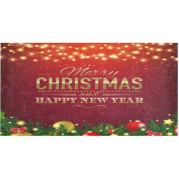 GZHJMY Merry Christmas Bathroom Rug Mat,Soft and Absorbent Bath Mats Non-Slip Carpet Machine Washable Kitchen Mat for Bathroom, Tub and Shower 39x20in Carpet Runner
