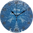 thumbnail image 1 of GZHJMY Merry Christmas Blue Wall Clock, Silent Non Ticking Battery Operated Creative Decorative Round PVC Clock for Kitchen, Living Room, Bathroom, Home School Office Decor, 10 Inch, 1 of 7