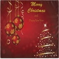 thumbnail image 1 of GZHJMY Merry Christmas Tree Ball Red Polyester Cloth Dinner Napkins with Hemmed Edges Set of 4 Oversized 20 x 20 inches for Wedding Party Family Holiday Decorative Washcloths, 1 of 7