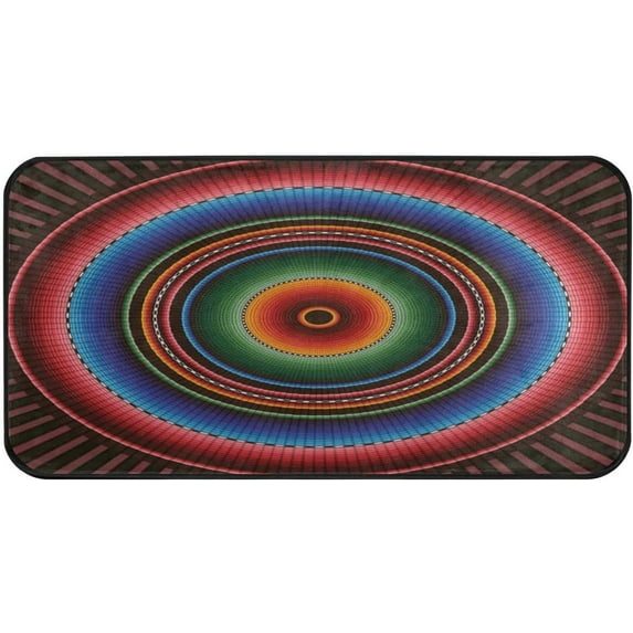 GZHJMY Mexican Blanket Serape Stripes Kitchen Rug,Christmas Antiskid Mat for Porch Floor Long Door Mat, Non-Slip Bedroom Bedside Mats - 39x20in Carpet Runner