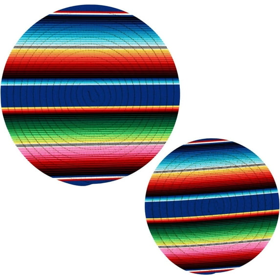 GZHJMY Mexican Serape Blanket Pot Holder Trivets Set of 2, Heat Resistant Cotton Rope Round Trivets for Hot Dishes, Pot, Bowl,Teapot, Hot Pot Holders