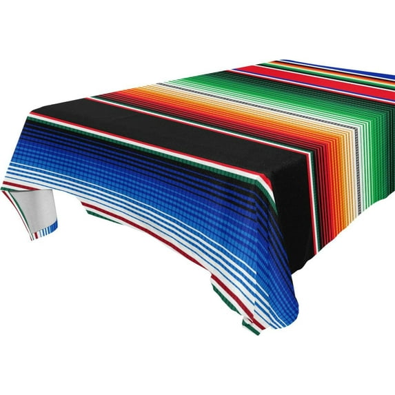 GZHJMY Mexican Serape Blanket Stripe Square Tablecloth, Waterproof Stain Wrinkle Resistant Washable Polyester Table Cover for Picnic Dinner Holiday Kitchen Party Decor, 54 x 54 in Home Decor
